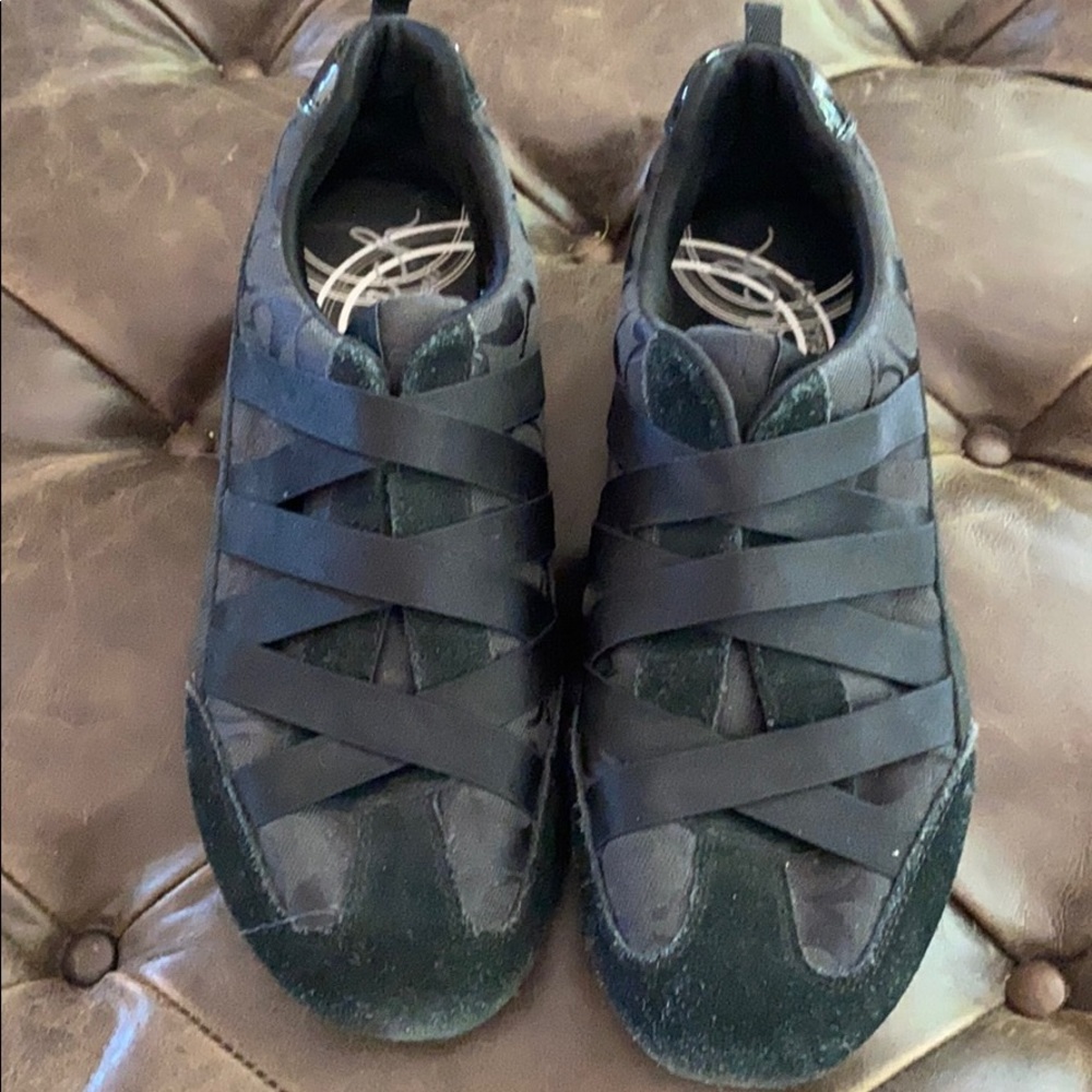 Black coach slip on shoe